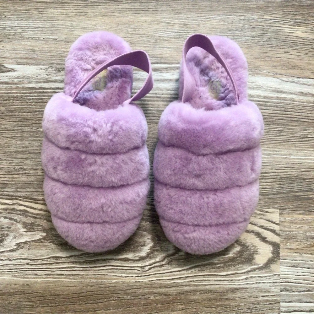 UGG Super Fluff Slipper Sandal Lilac Bloom 8 NWOT